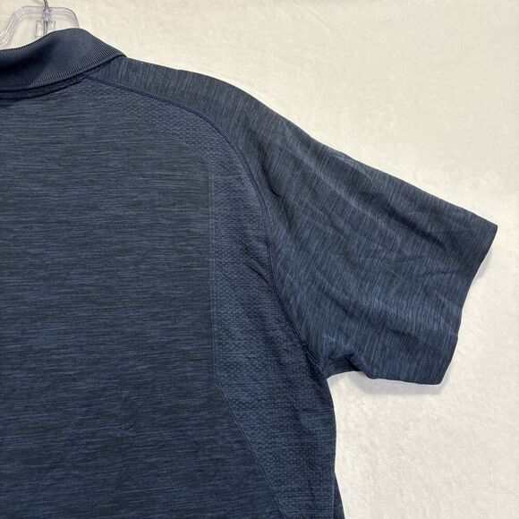 Lululemon Metal Vent Tech Polo Shirt Mens Large Blue Breathable Stretch Golf Gym - Picture 5 of 16